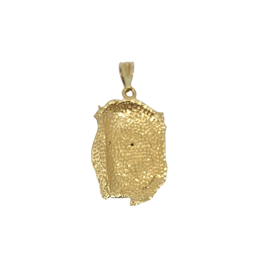 9ct Yellow Gold CZ Jesus Head Pendant