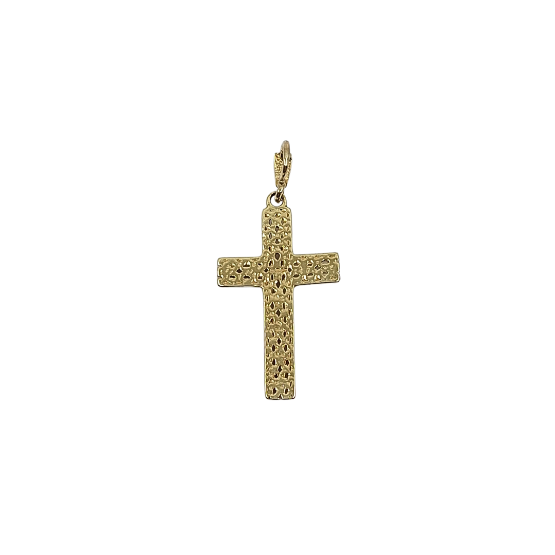 9ct Yellow Gold Patterned Cross Pendant