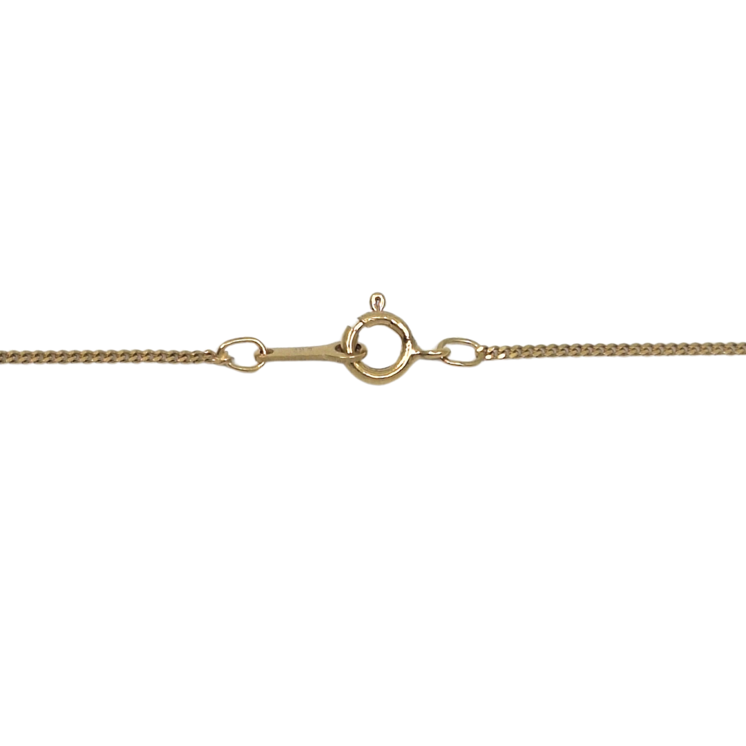 9ct Yellow Gold Double Heart Pendant Chain 17"