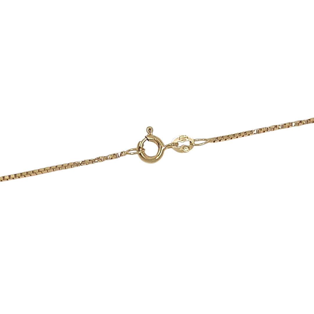 9ct Yellow Gold Red Stone CZ Pendant 16"