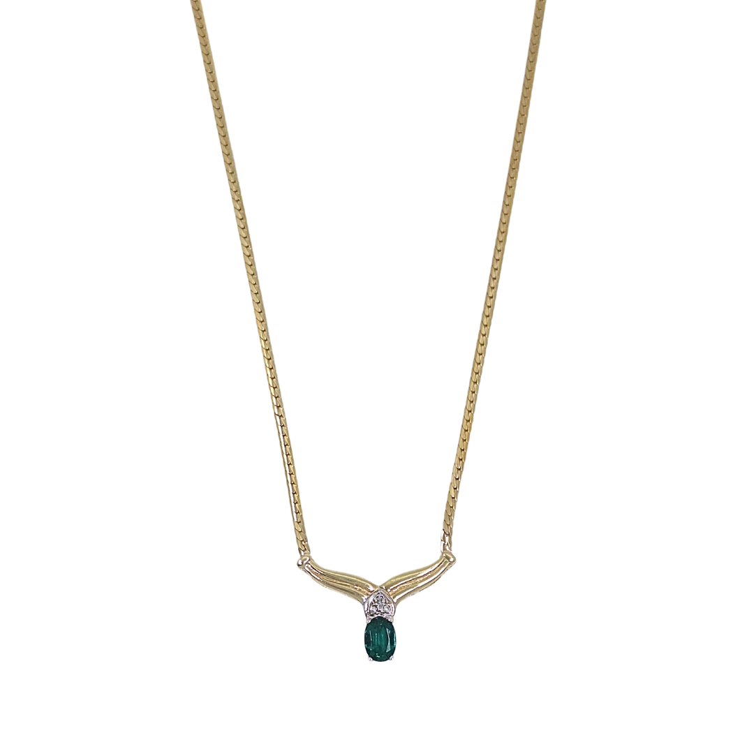 9ct Yellow Gold Gemstone necklace 16"