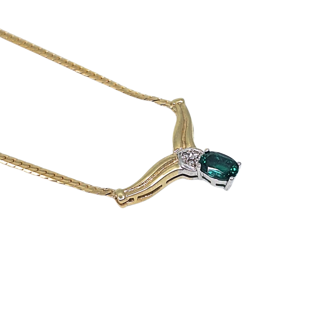 9ct Yellow Gold Gemstone necklace 16"