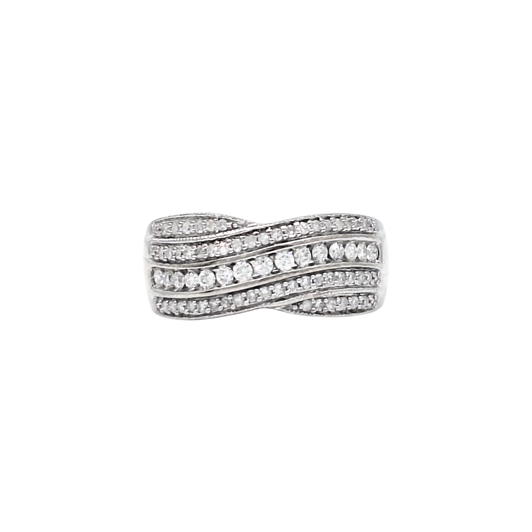 18ct White Gold Diamond Fancy Band Ring 0.50ct