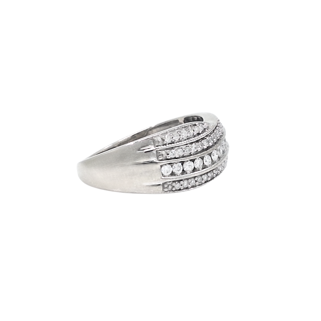 18ct White Gold Diamond Fancy Band Ring 0.50ct
