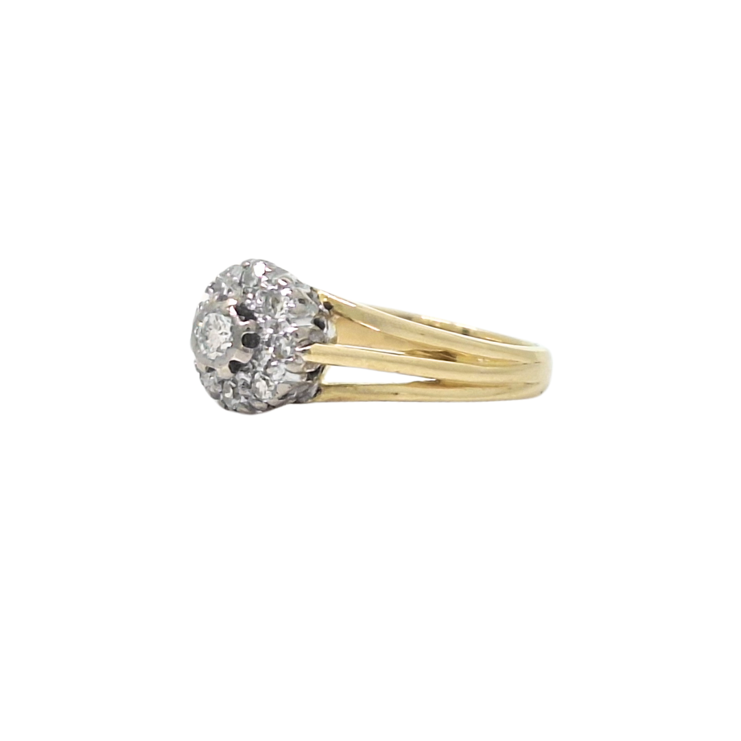 18ct Yellow Gold Diamond Cluster Ring
