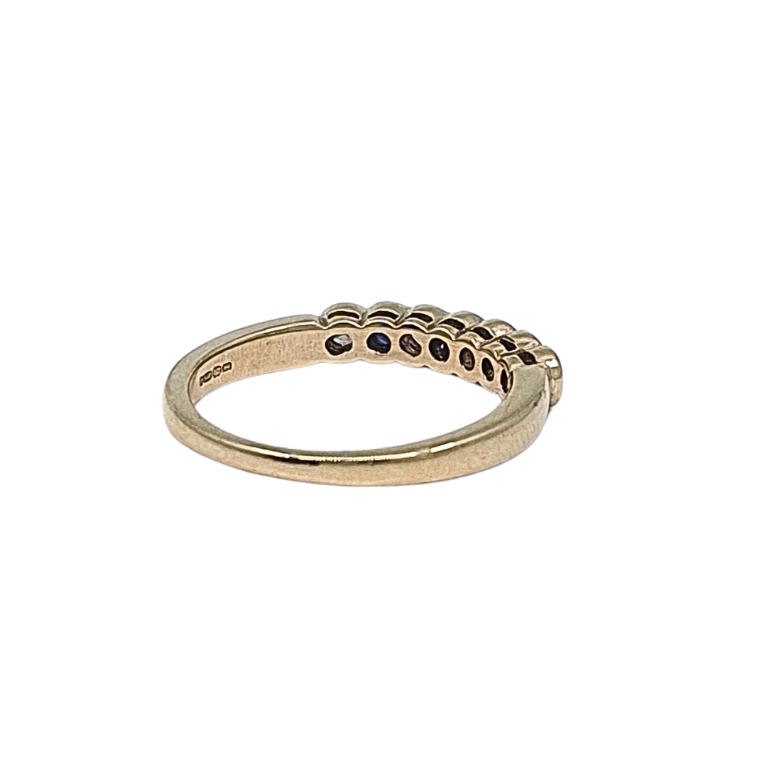 9ct Yellow Gold Sapphire & Diamond Eternity Ring