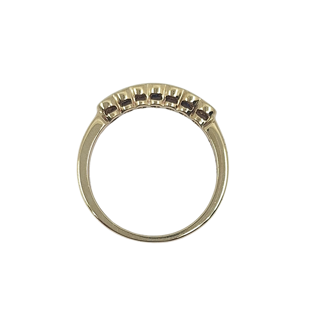 9ct Yellow Gold Sapphire & Diamond Eternity Ring