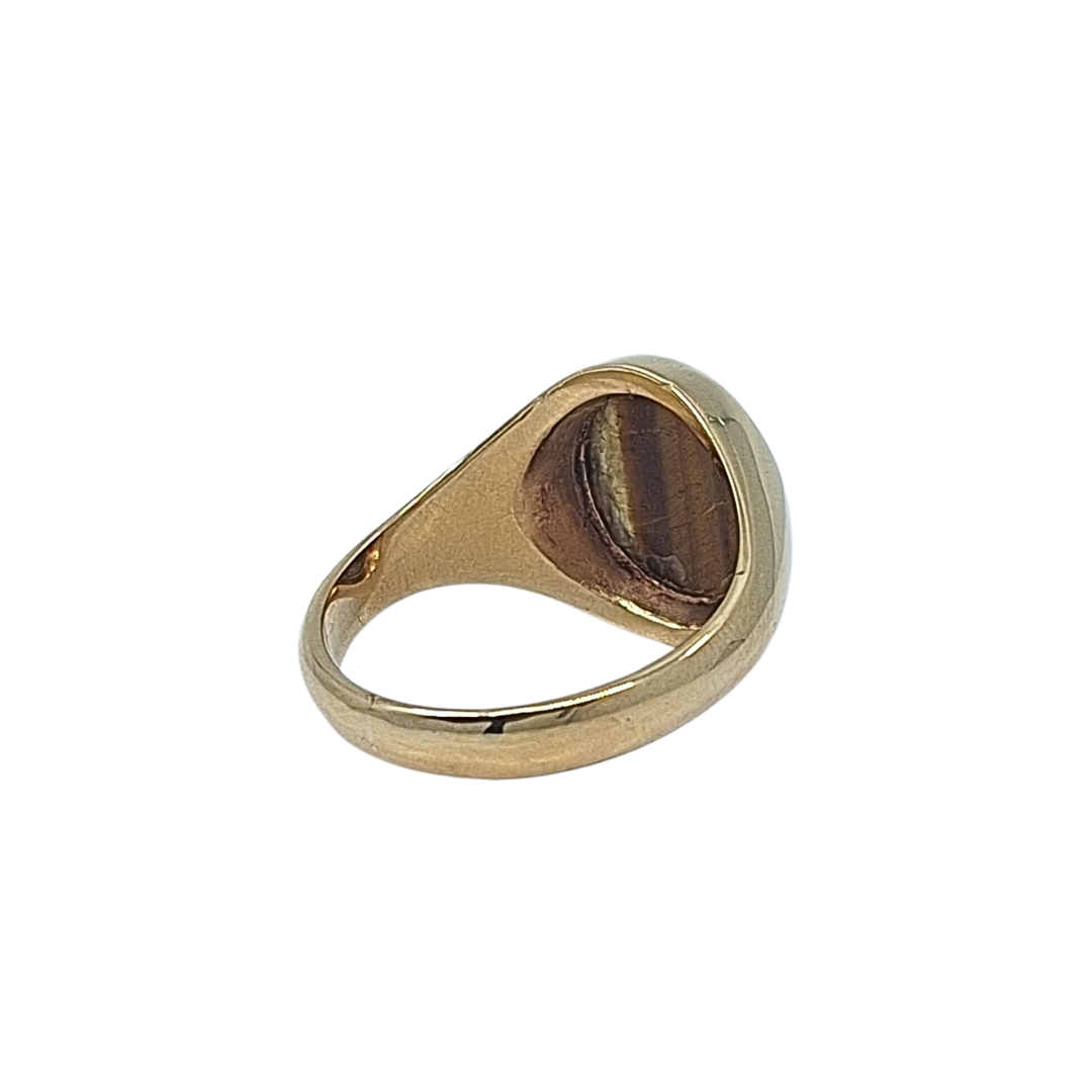 9ct Yellow Gold Tigers Eye Signet Ring