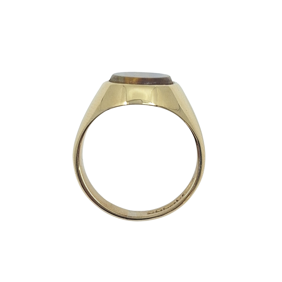 9ct Yellow Gold Tigers Eye Signet Ring