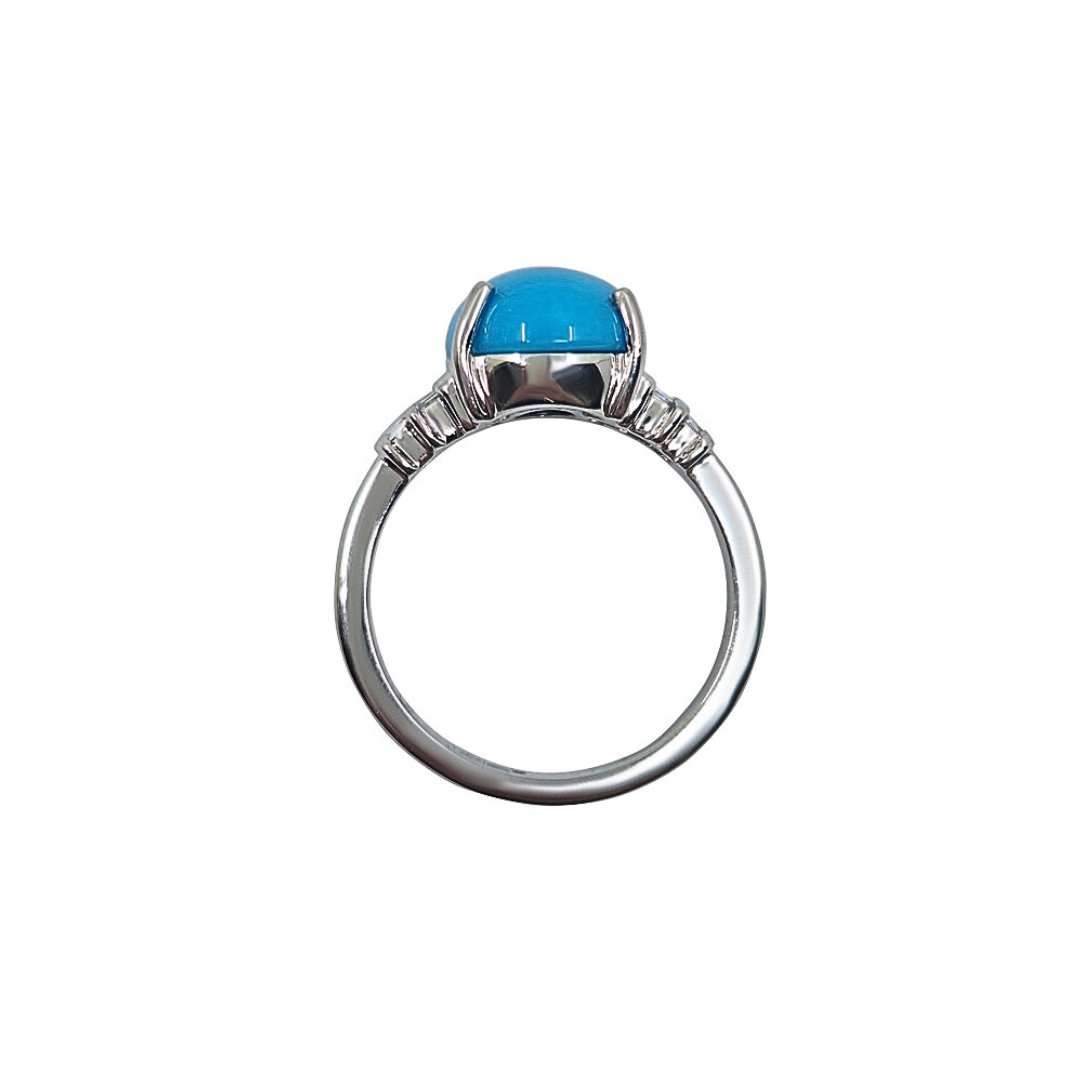 Platinum Turquoise & Diamond Ring