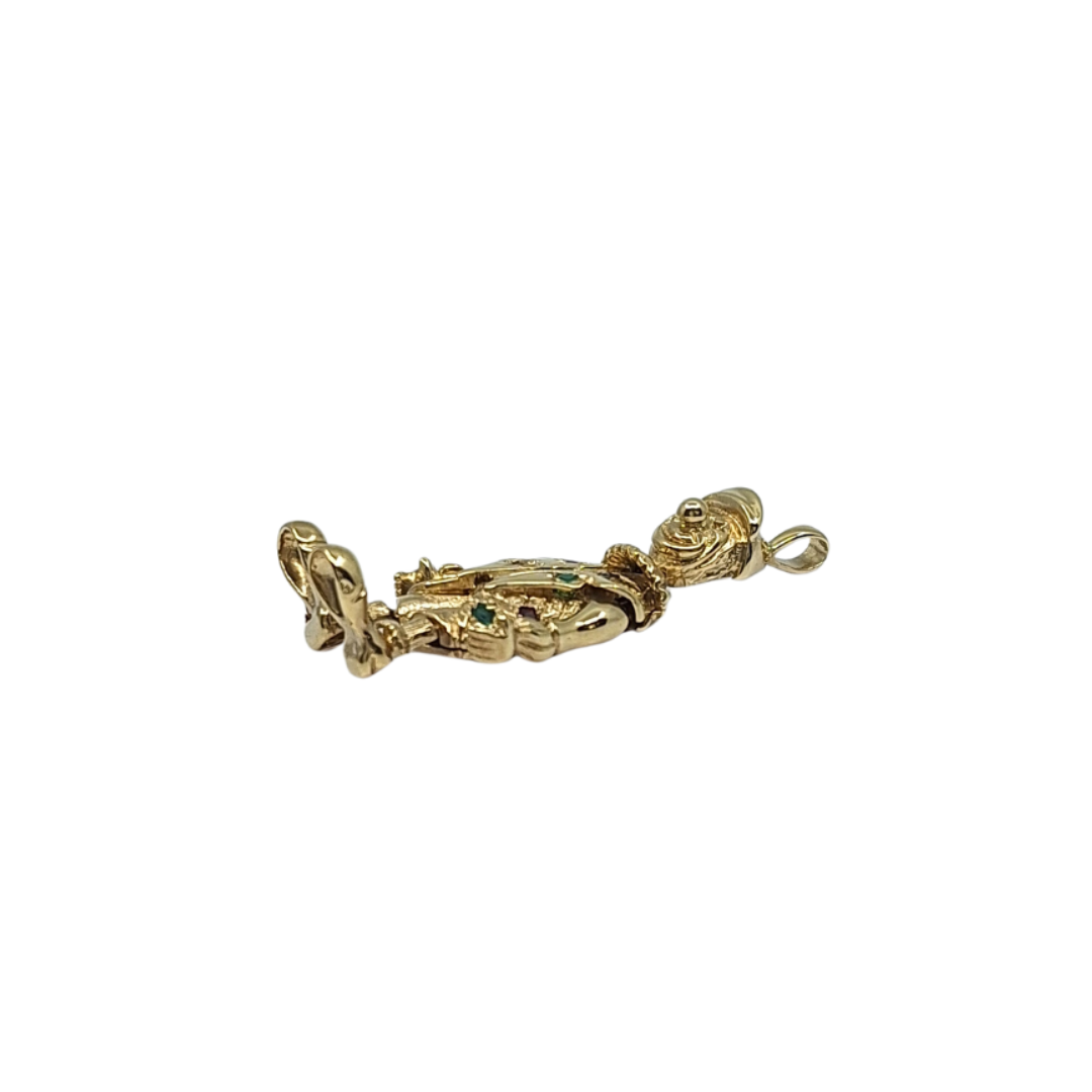 9ct Yellow Gold CZ Clown Pendant