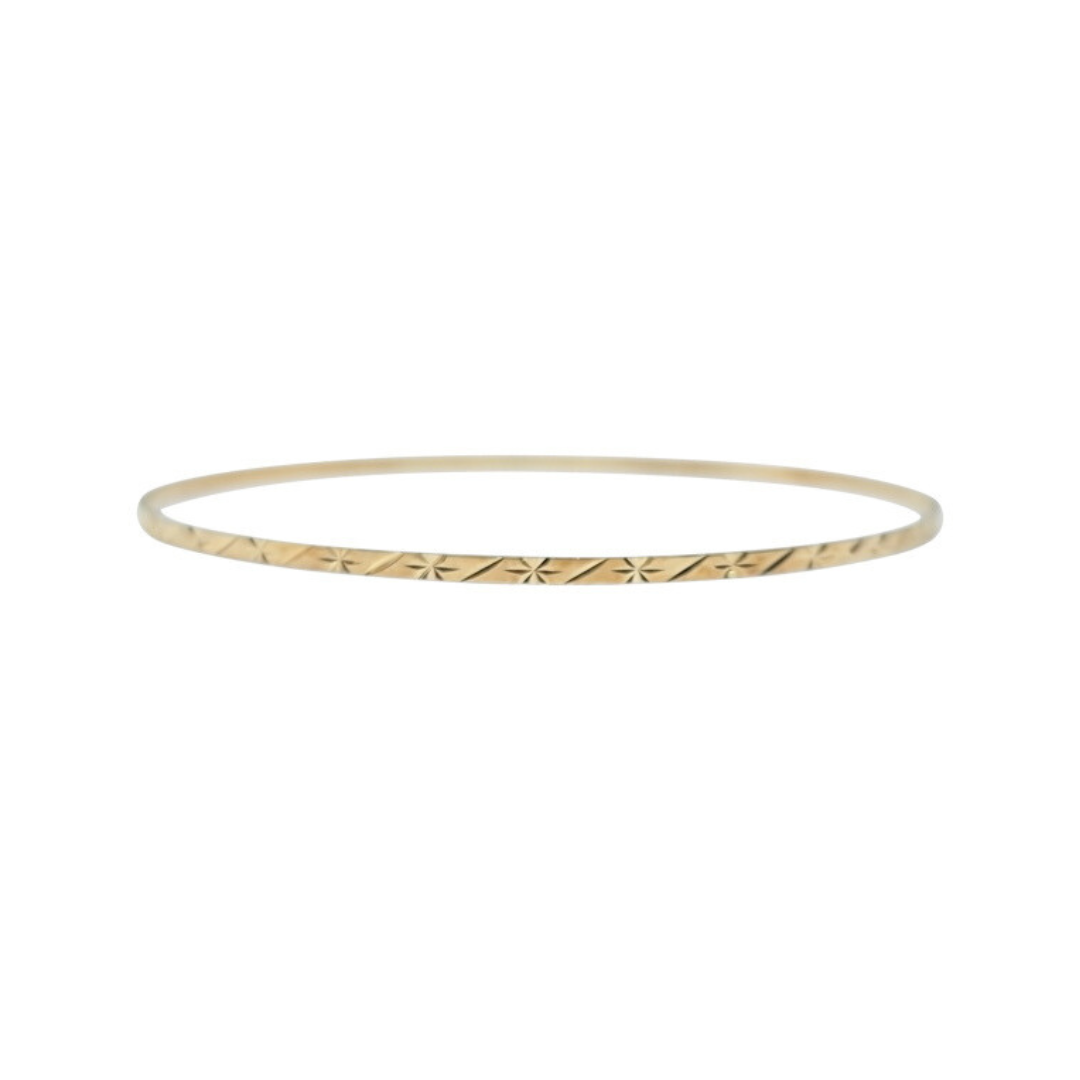 9ct Yellow Gold Patterned Slave Bangle