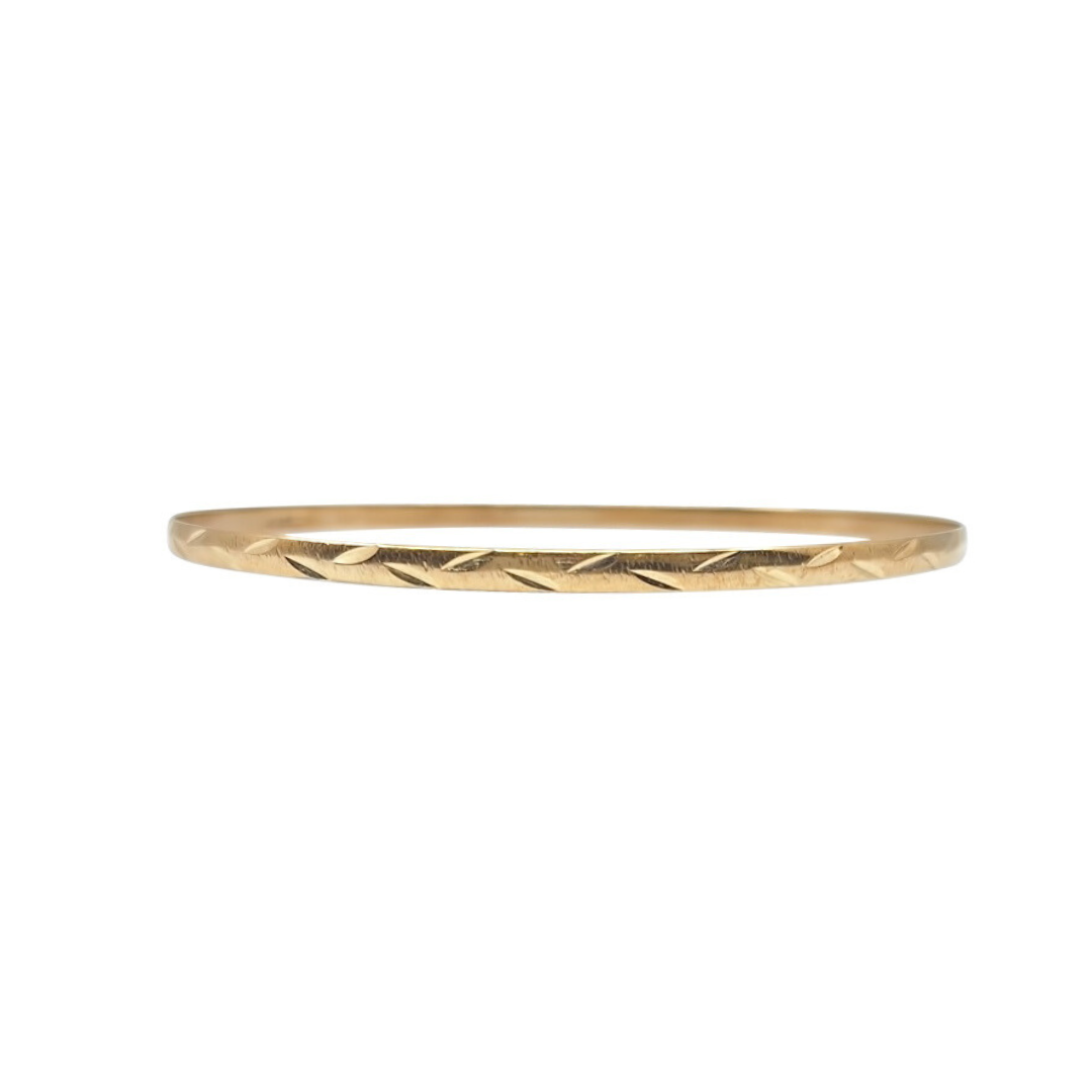 9ct Yellow Gold Patterned Slave Bangle