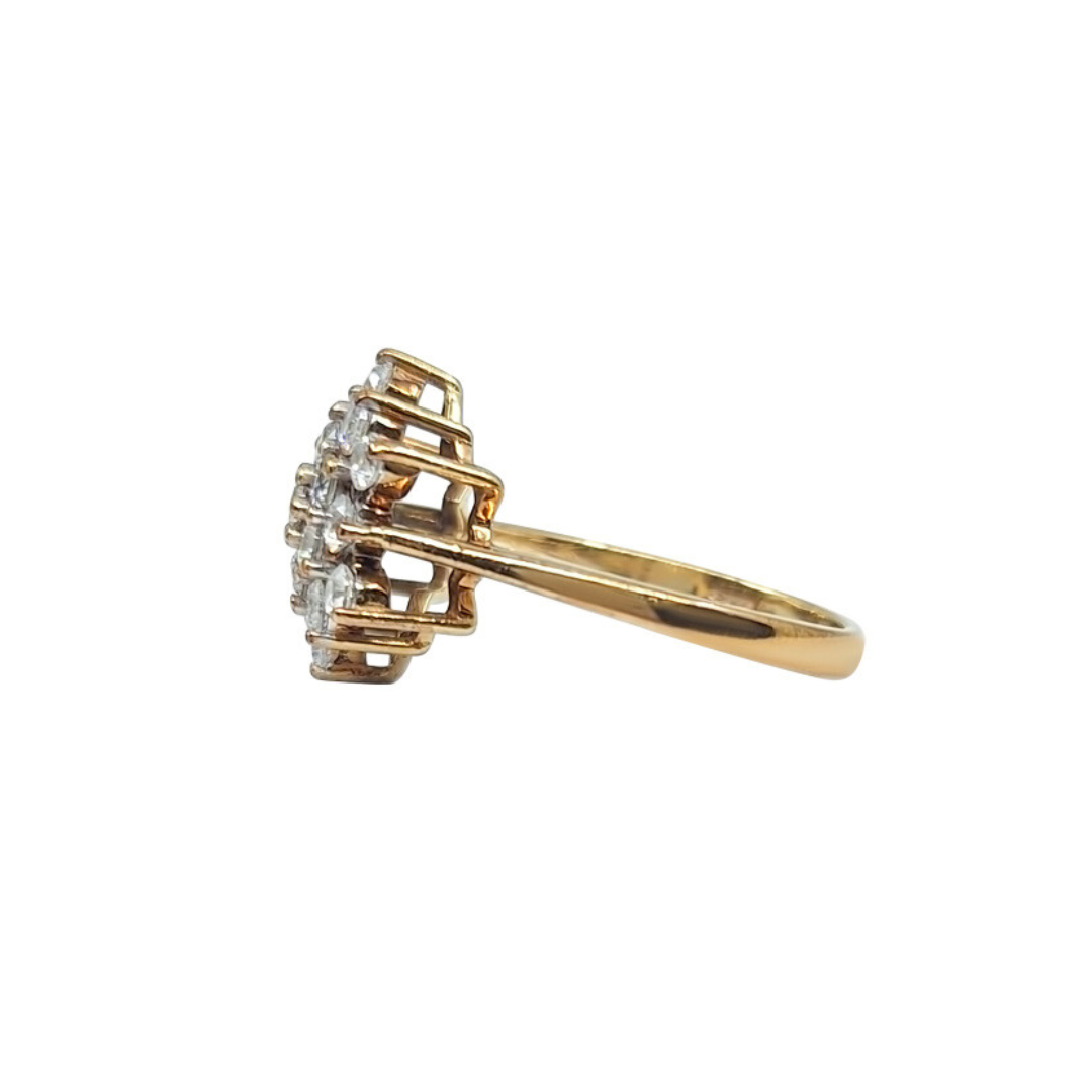 9ct Yellow Gold Cubic Zirconia Cluster ring