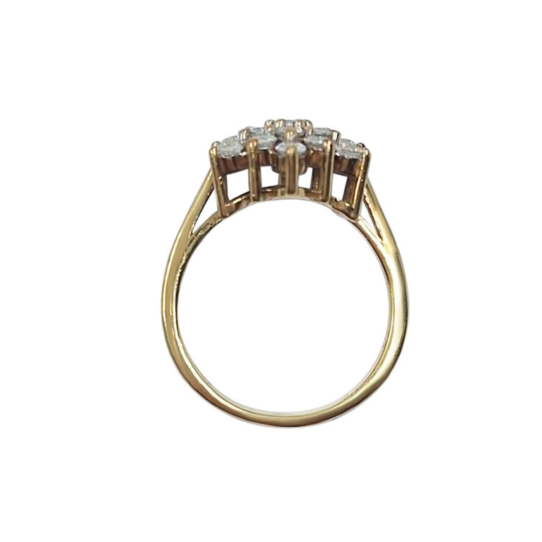 9ct Yellow Gold Cubic Zirconia Cluster ring