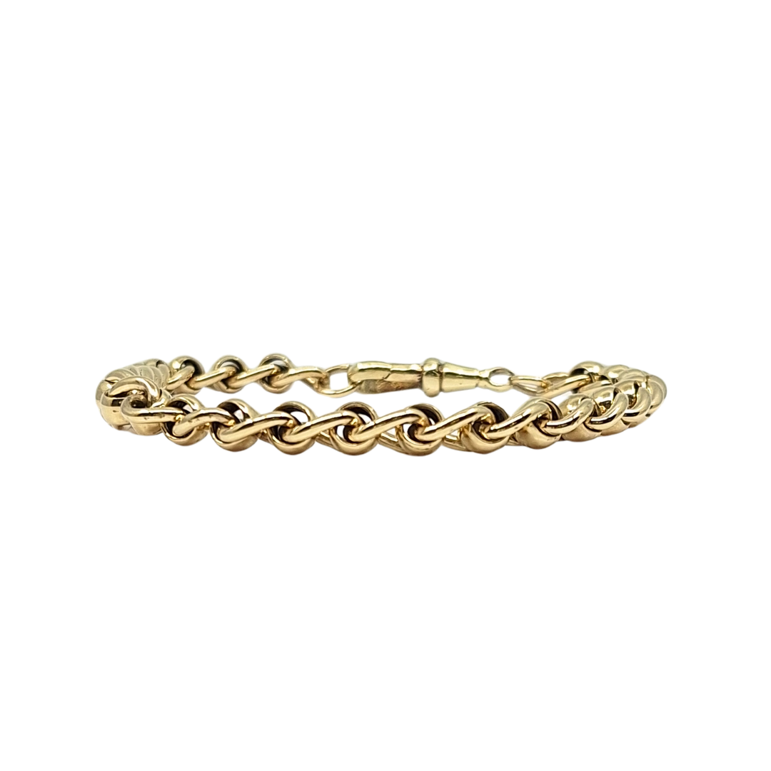 9ct Yellow Gold Rollerball Bracelet 8"