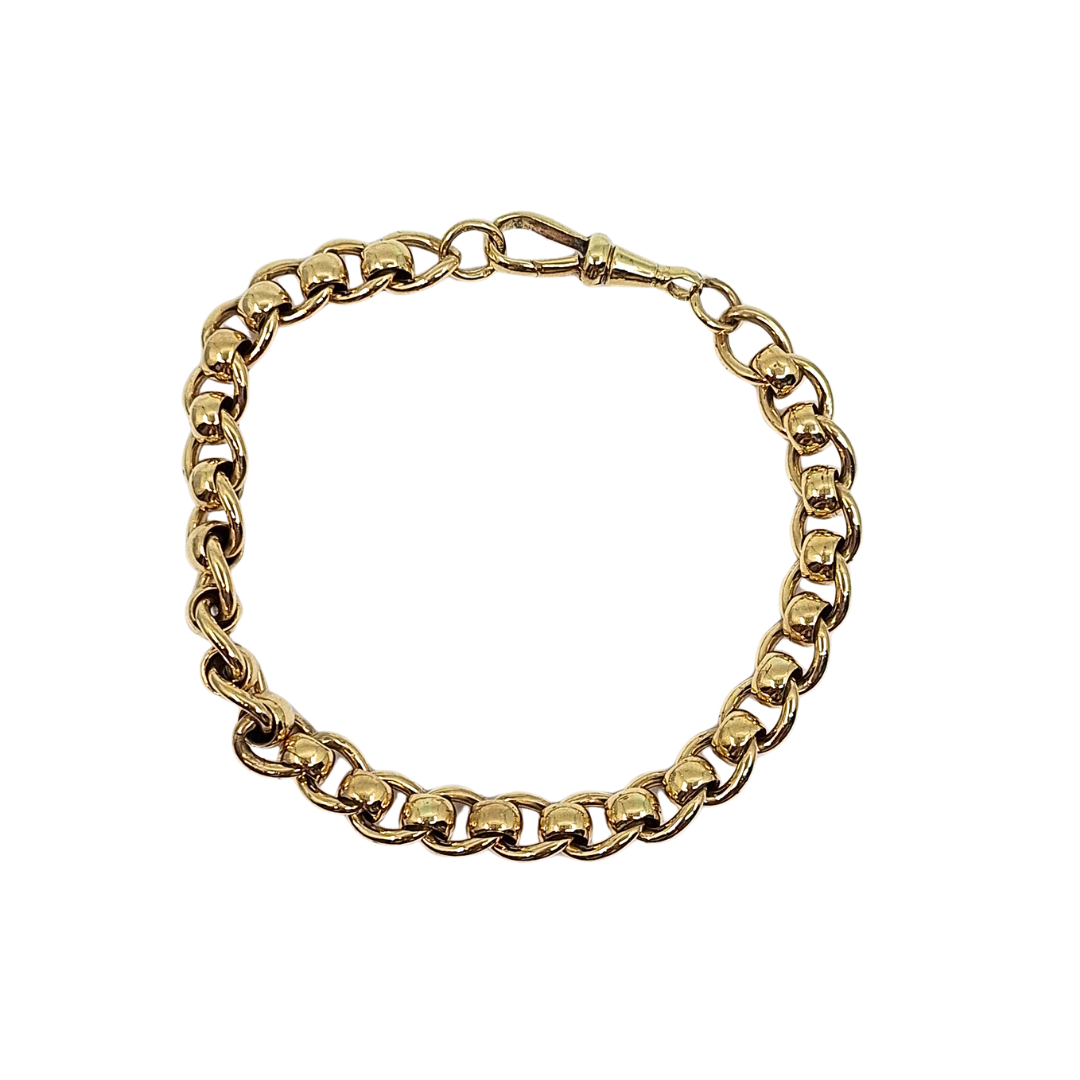 9ct Yellow Gold Rollerball Bracelet 8"