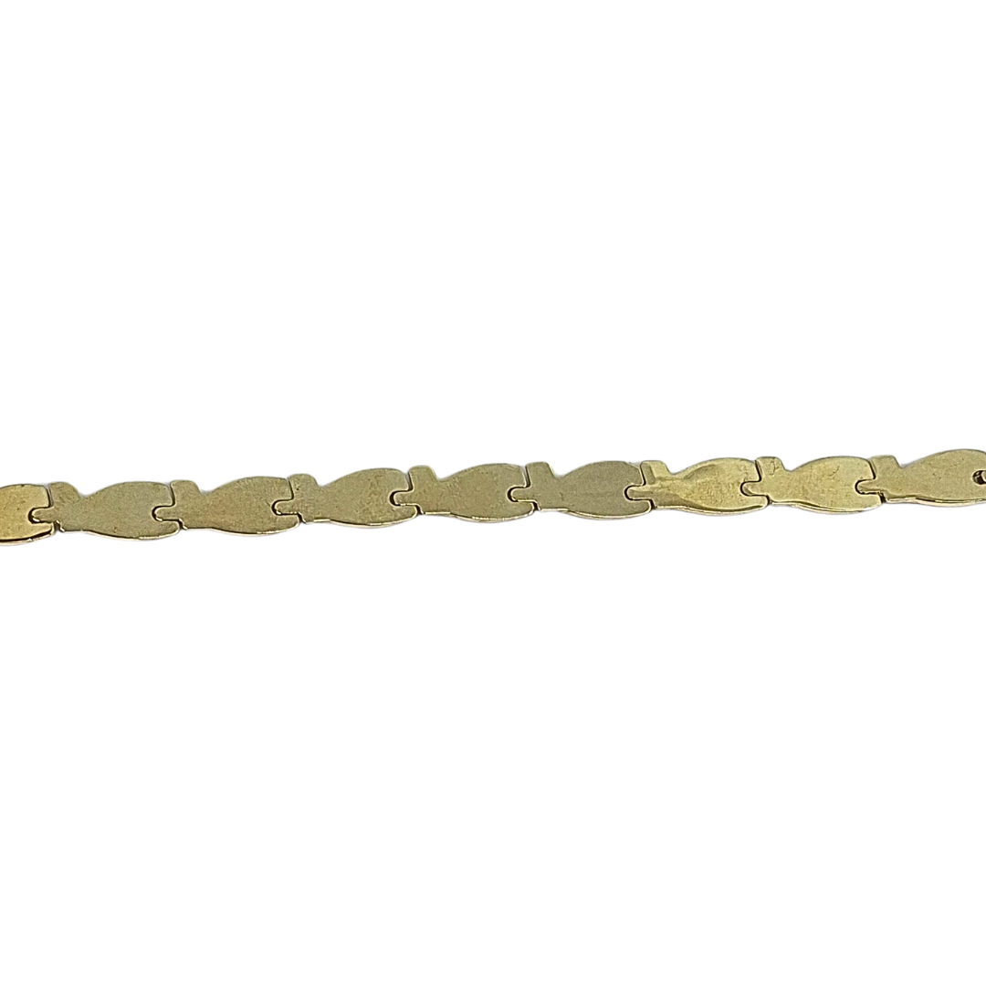 14ct Yellow and White Gold Bracelet 7.5"