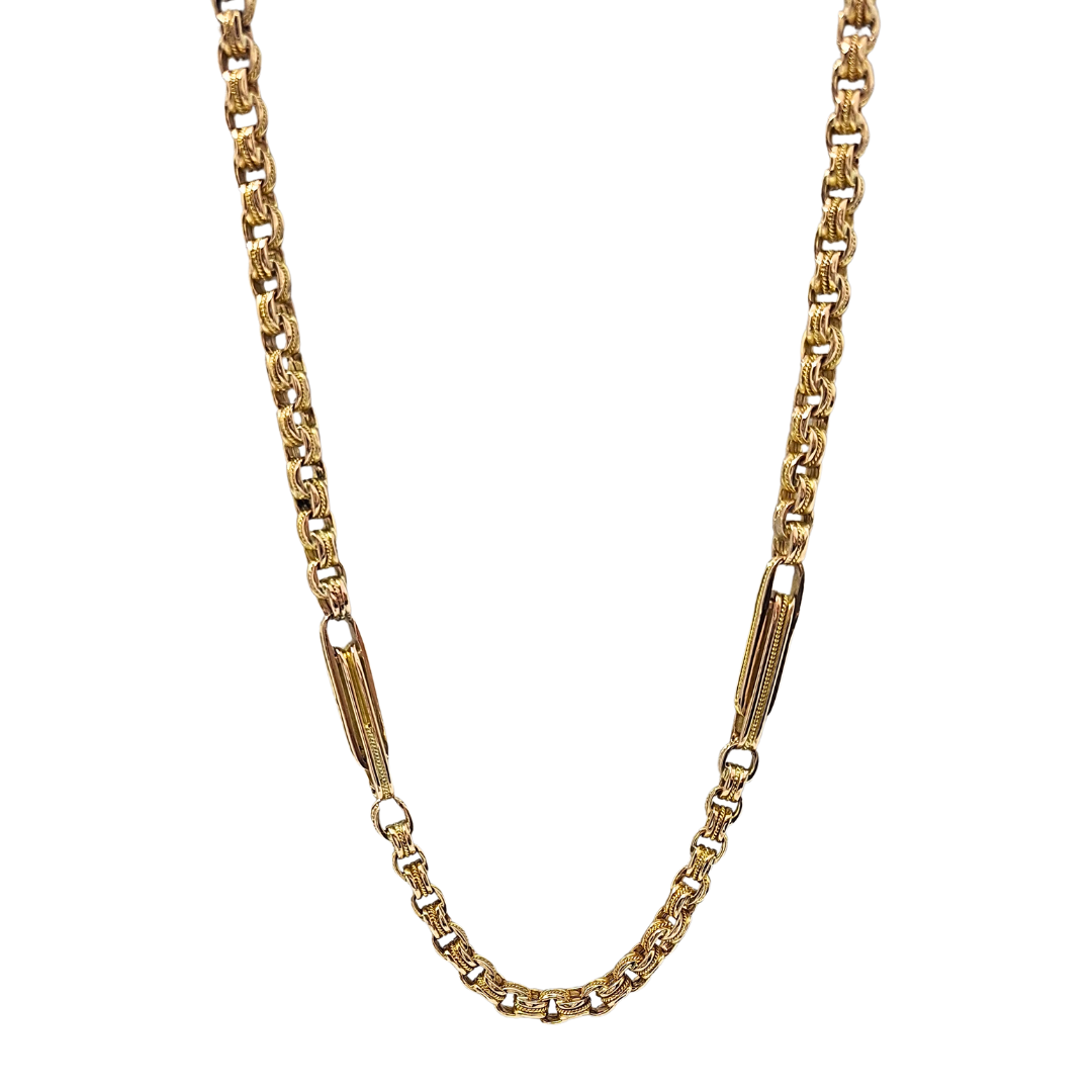 9ct Yellow Gold Belcher and Bar Chain 24"