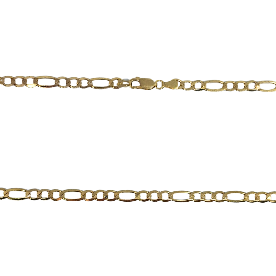 9ct Yellow Gold Figaro Chain 24"