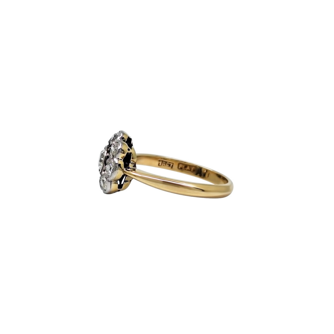 18ct Yellow Gold Diamond Cluster Ring