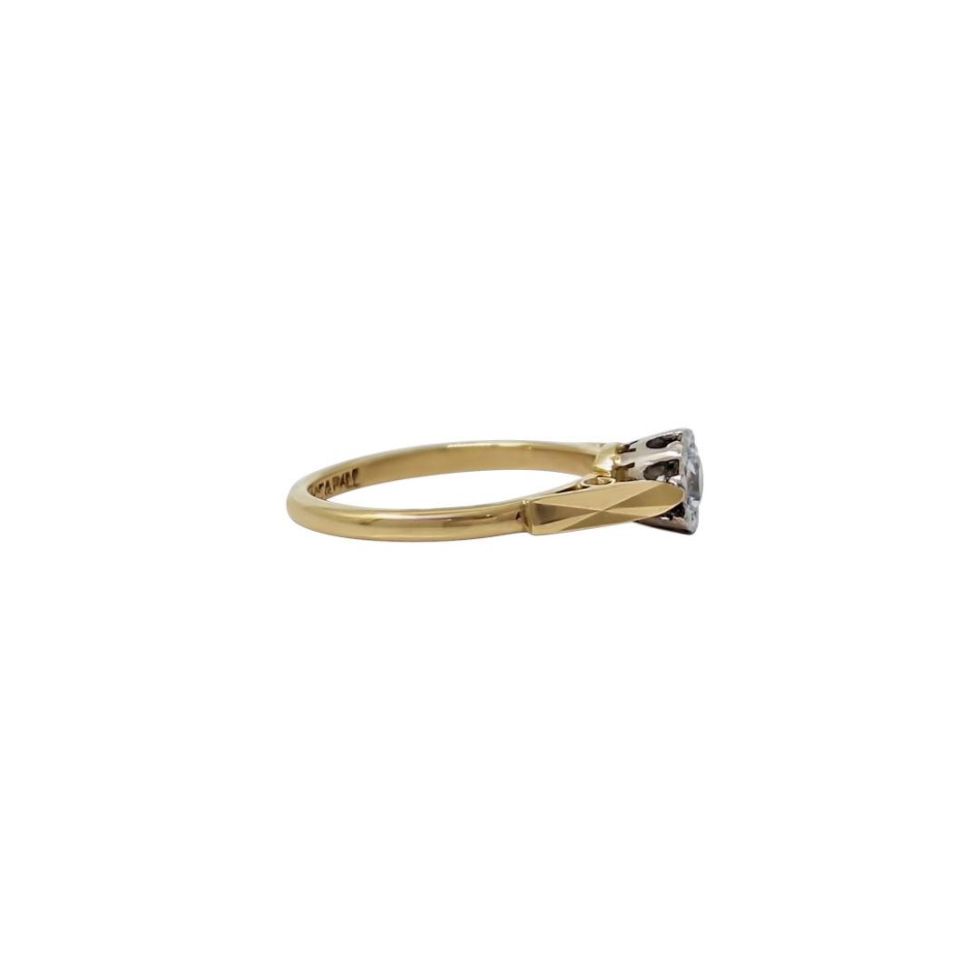 18ct Yellow Gold Diamond Illusion Set Diamond Ring