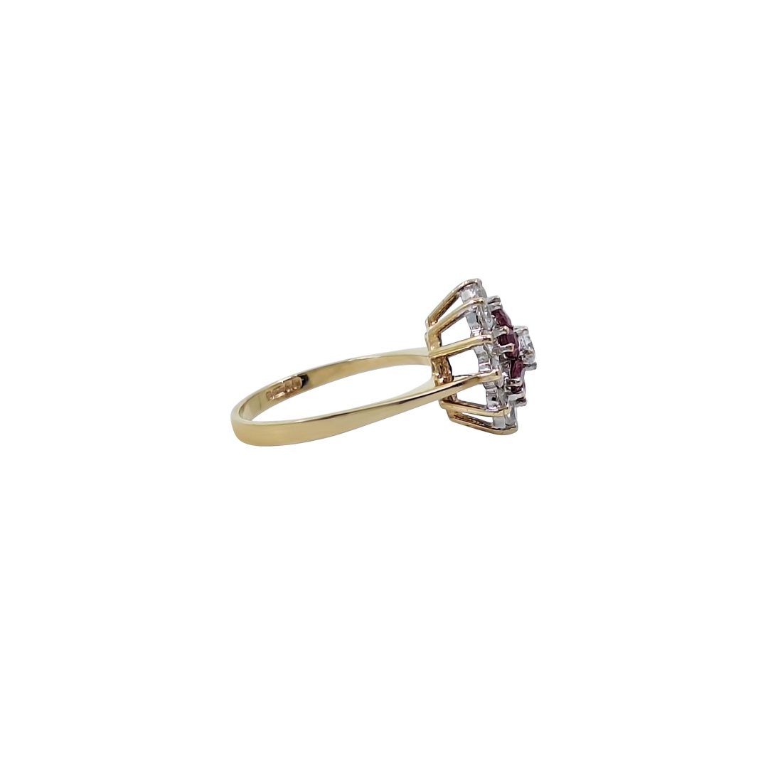9ct Yellow Gold CZ Cluster Ring