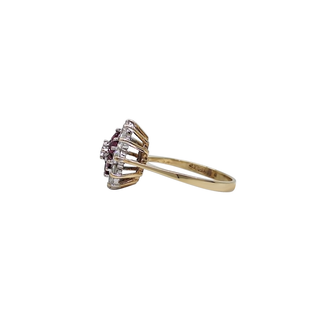 9ct Yellow Gold CZ Cluster Ring