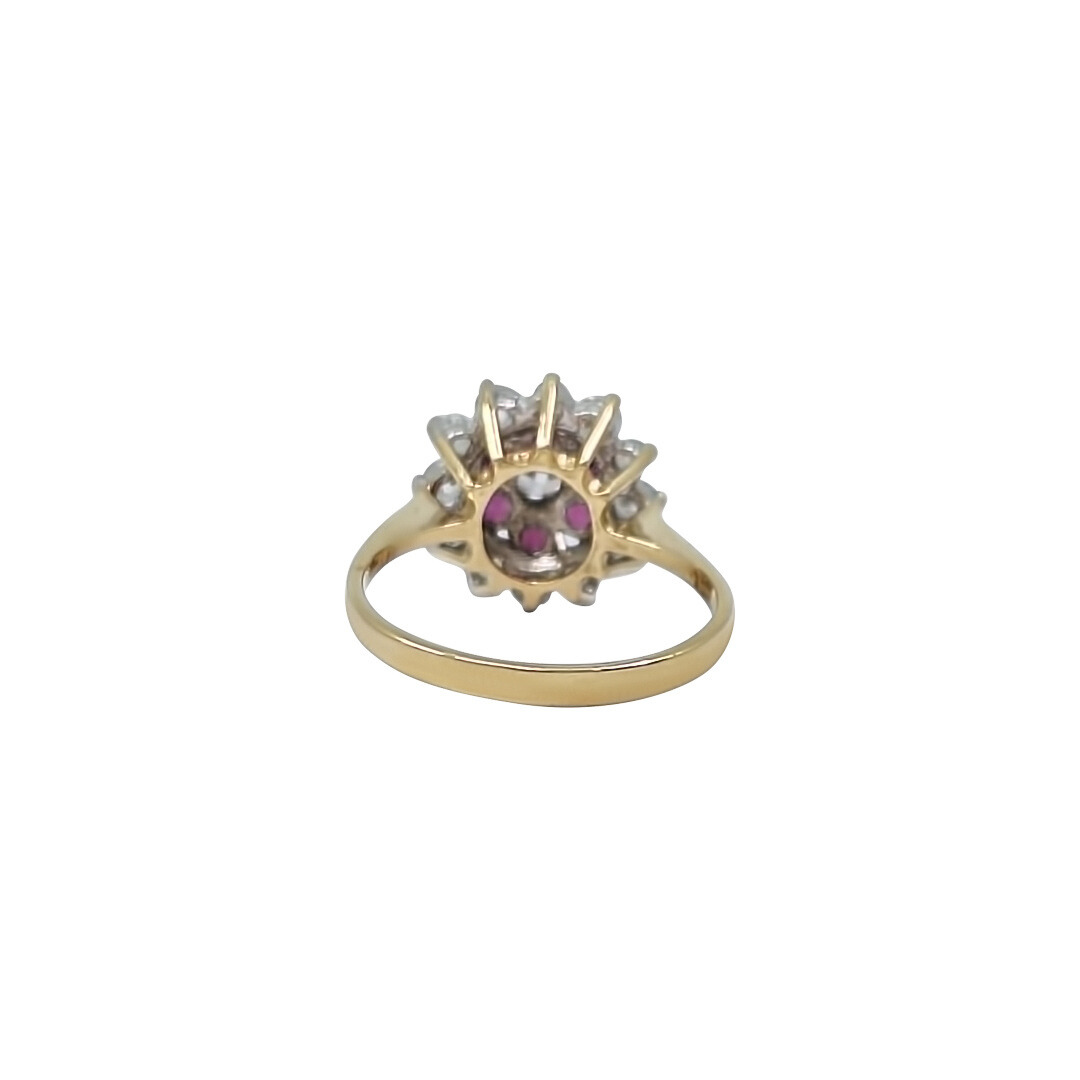 9ct Yellow Gold CZ Cluster Ring