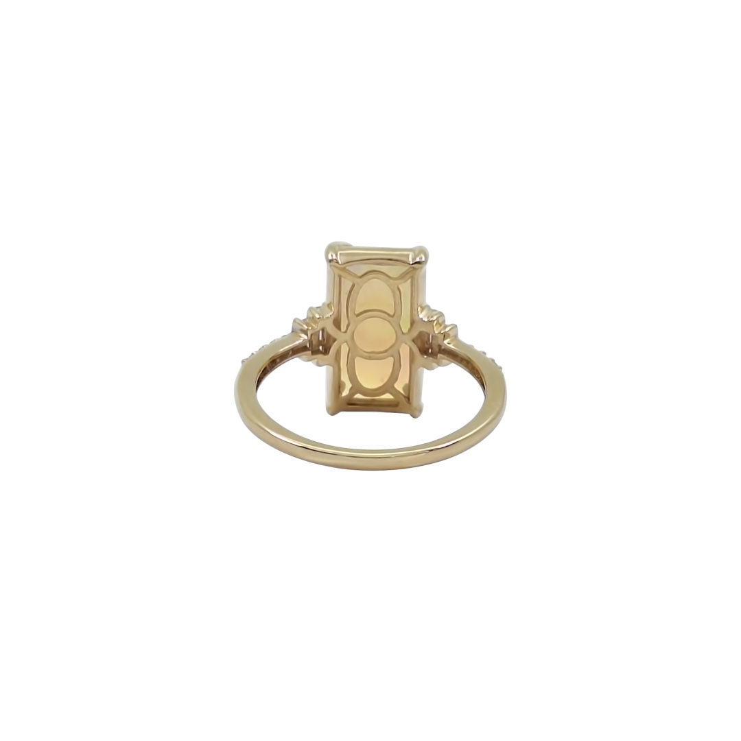 9ct Yellow Gold Opal & Diamond Ring