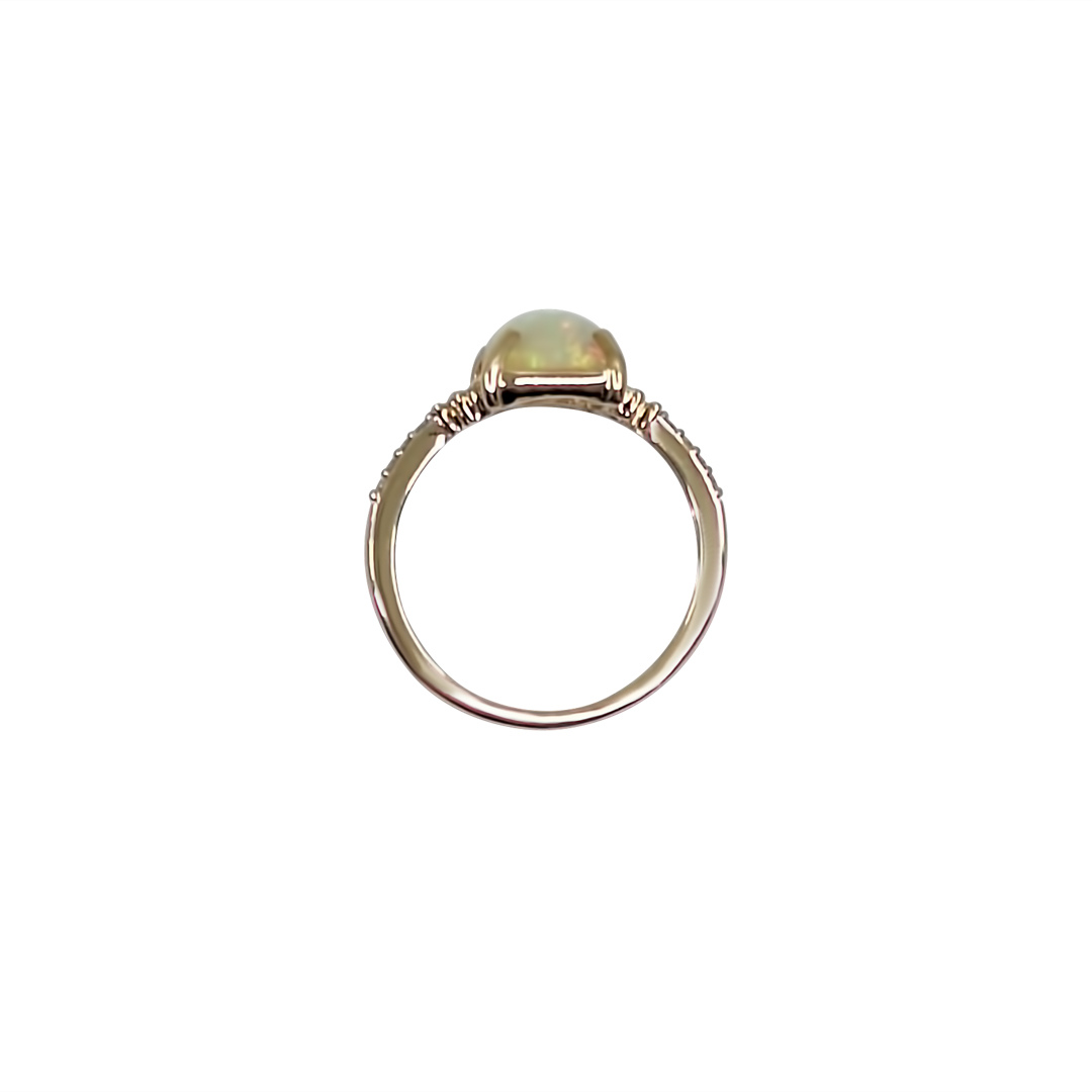 9ct Yellow Gold Opal & Diamond Ring