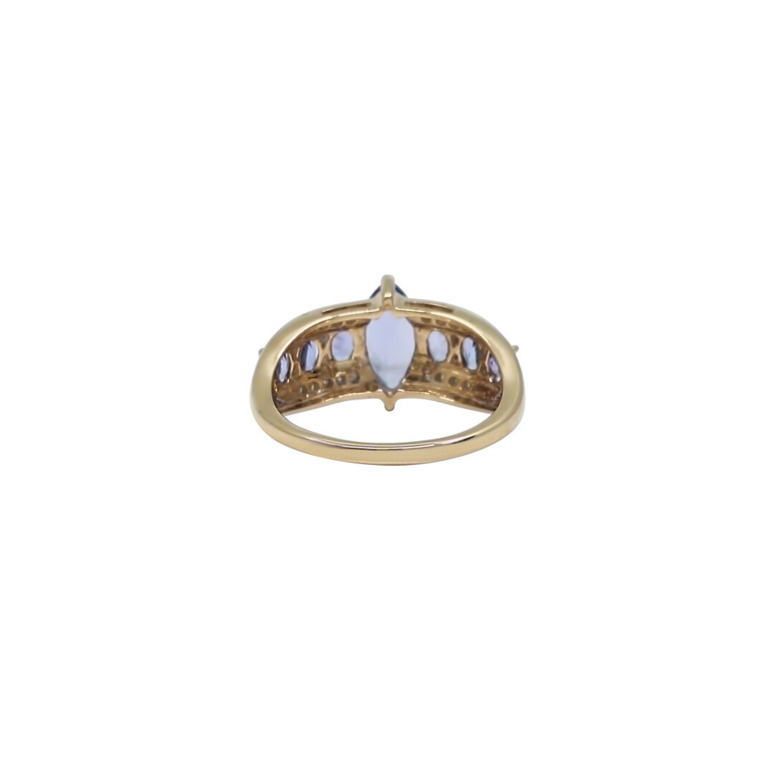 9ct Yellow Gold Tanzanite & Diamond Ring