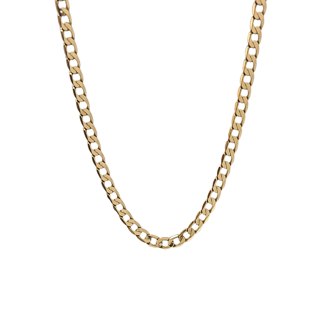 9ct Yellow Gold Curb Chain 25"