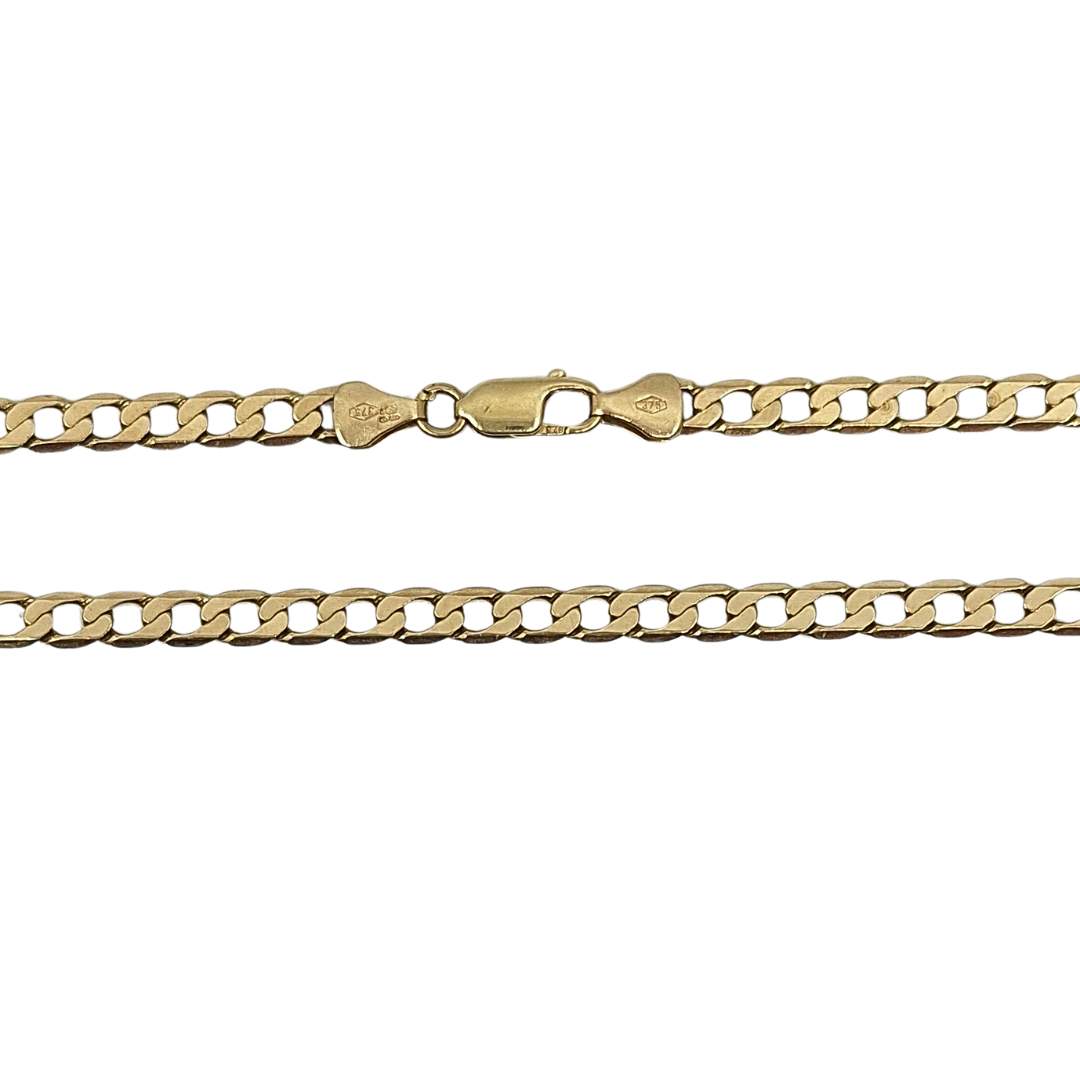 9ct Yellow Gold Curb Chain 25"