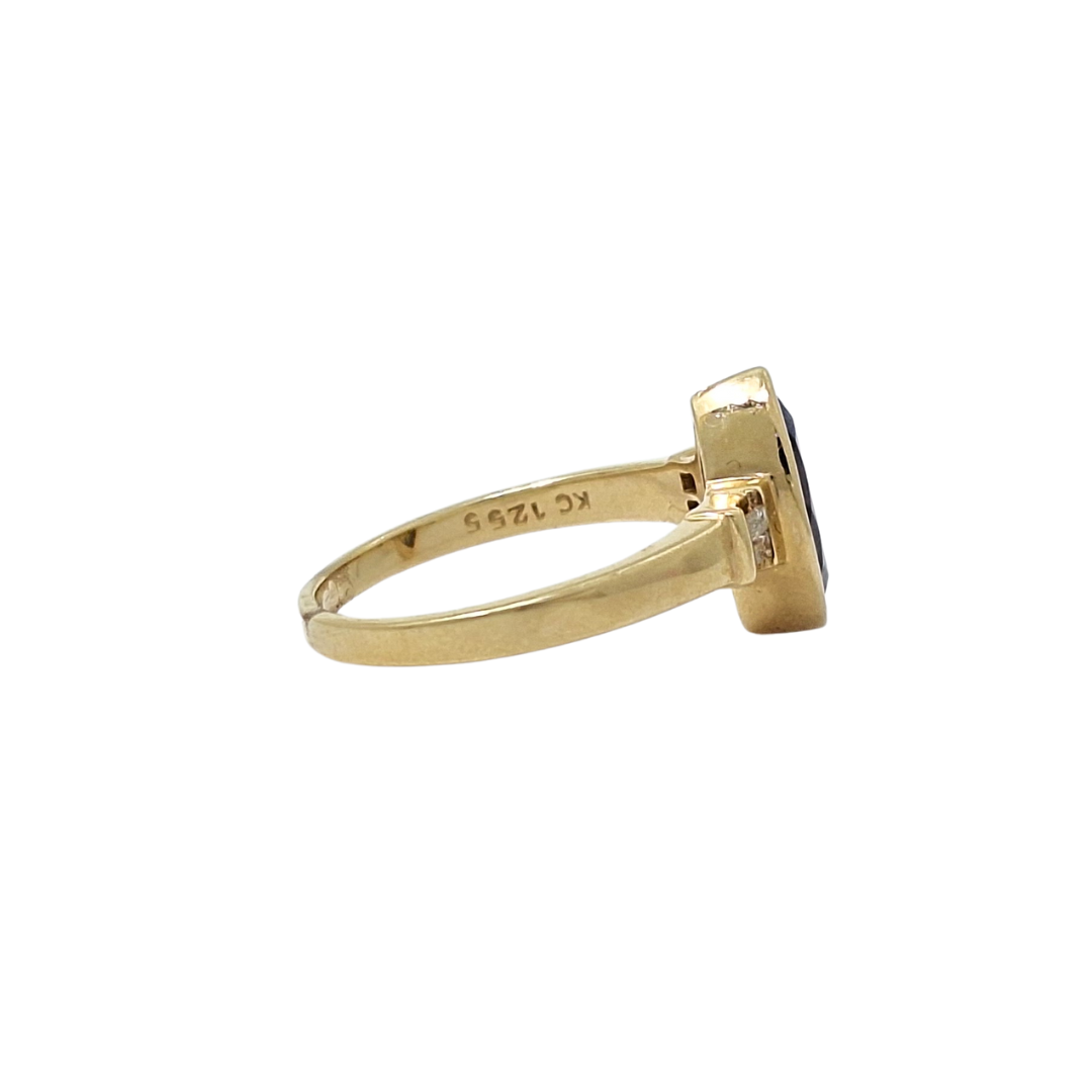 14ct Yellow Gold Tanzanite & Diamond Ring