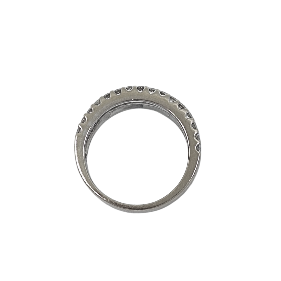 14ct White Gold Sapphire & Diamond Band ring