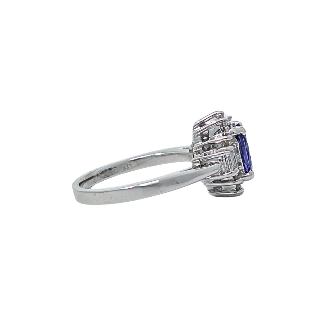 18ct White Gold Tanzanite & Diamond Cluster Ring