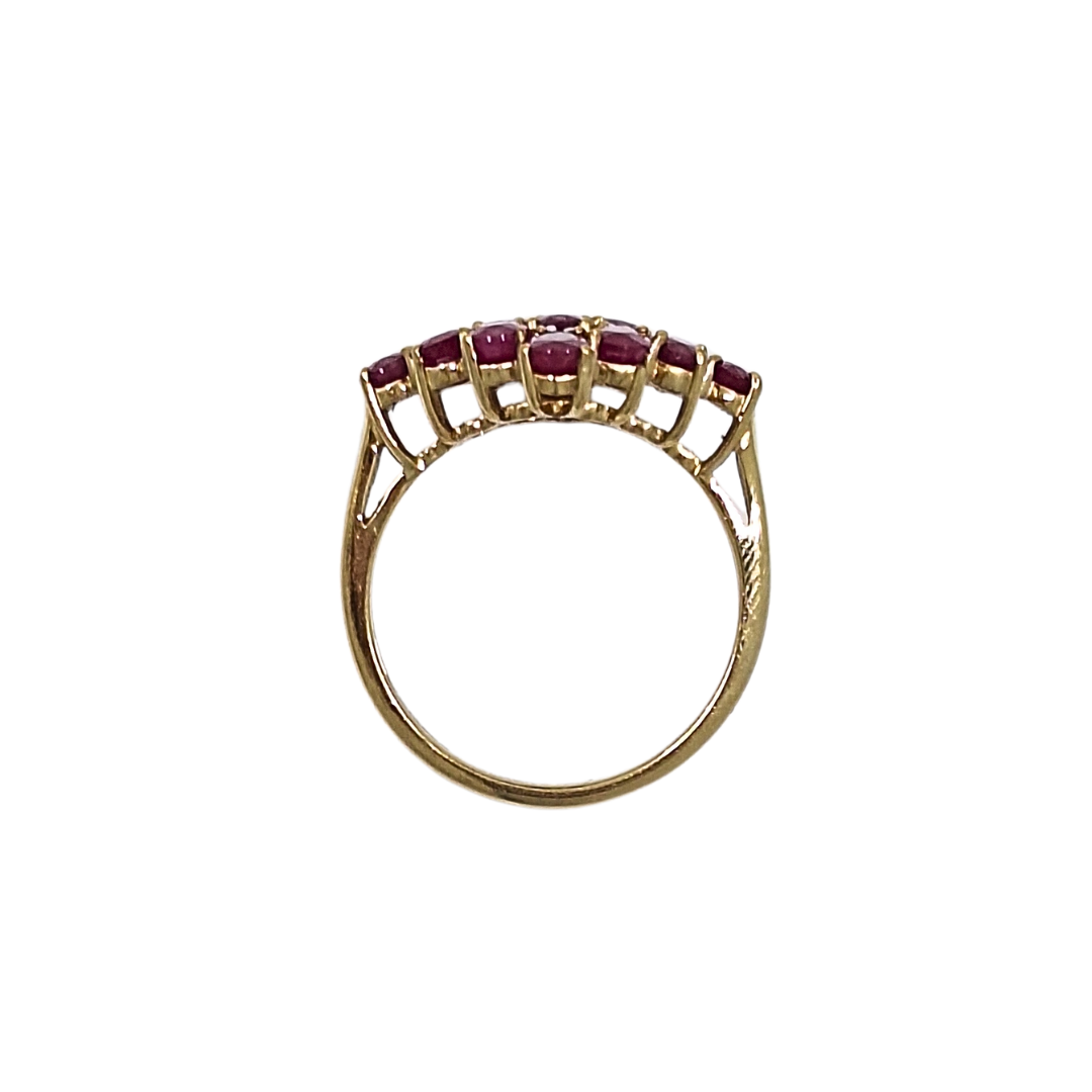 9ct Yellow Gold Ruby Cluster Ring