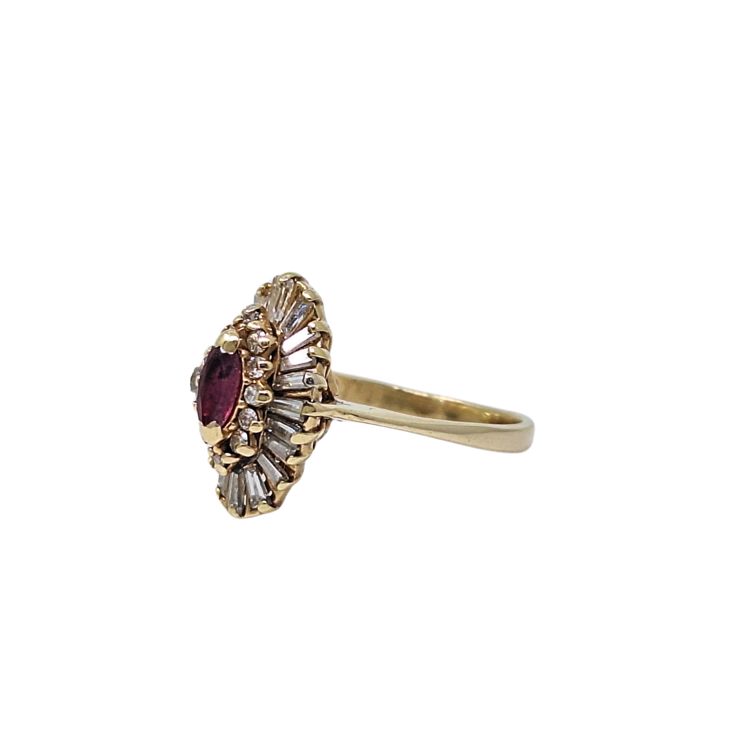 14ct Ruby & Diamond Cluster Ring