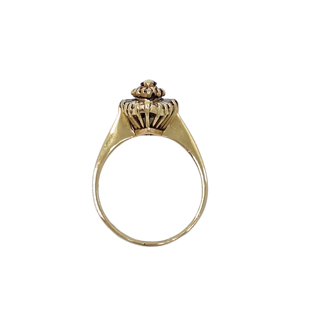 14ct Ruby & Diamond Cluster Ring