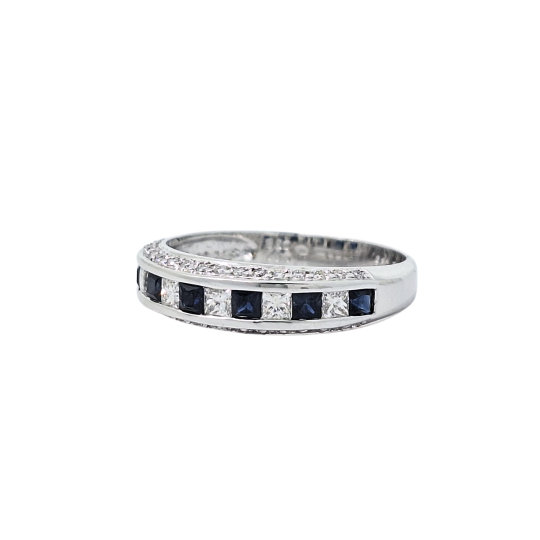 18ct White Gold Sapphire & Diamond Eternity Ring