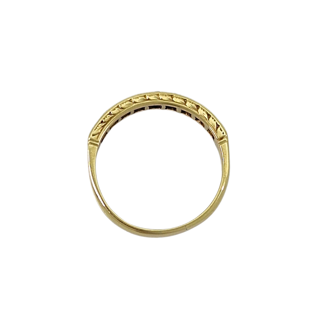 18ct Yellow Gold Rubellite & Diamond Eternity Ring