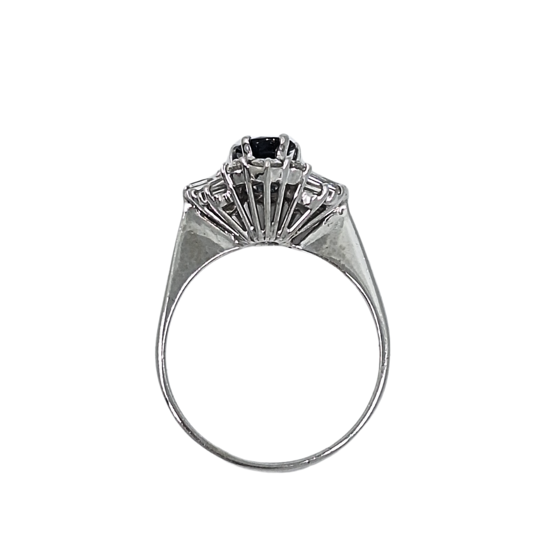 18ct White Gold Sapphire & Diamond Cluster Ring