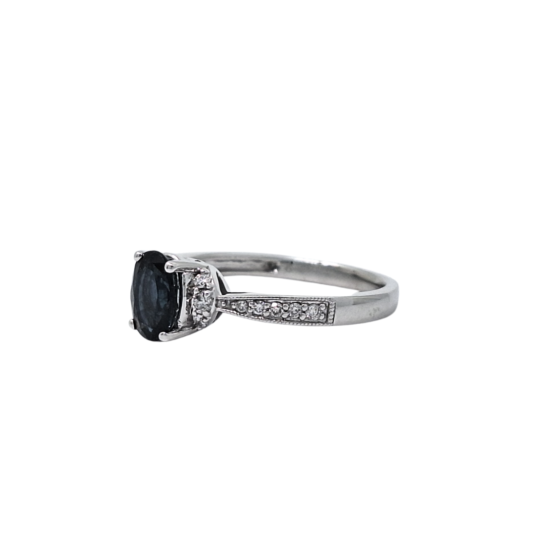 18ct White Gold Sapphire and Diamond Ring