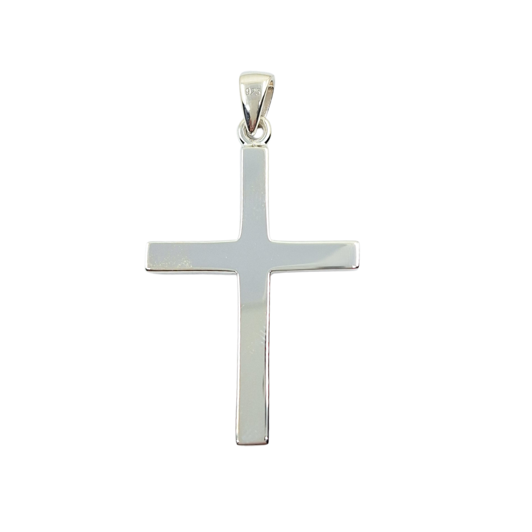 Silver Engraved Solid Cross Pendant