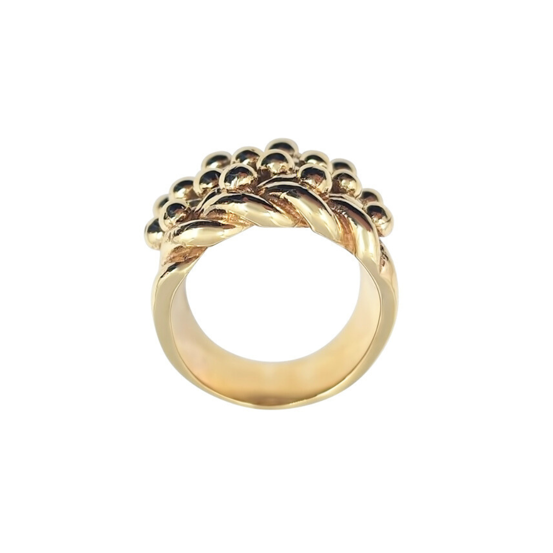 9ct Yellow Gold 4 Row Keeper Ring