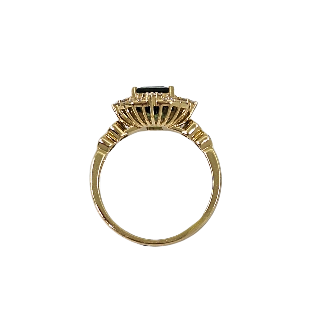 18ct Yellow Gold Tourmaline & Diamond Ring