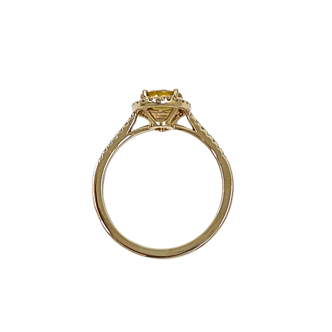 10ct Yellow Gold Citrine & Diamond Halo Ring