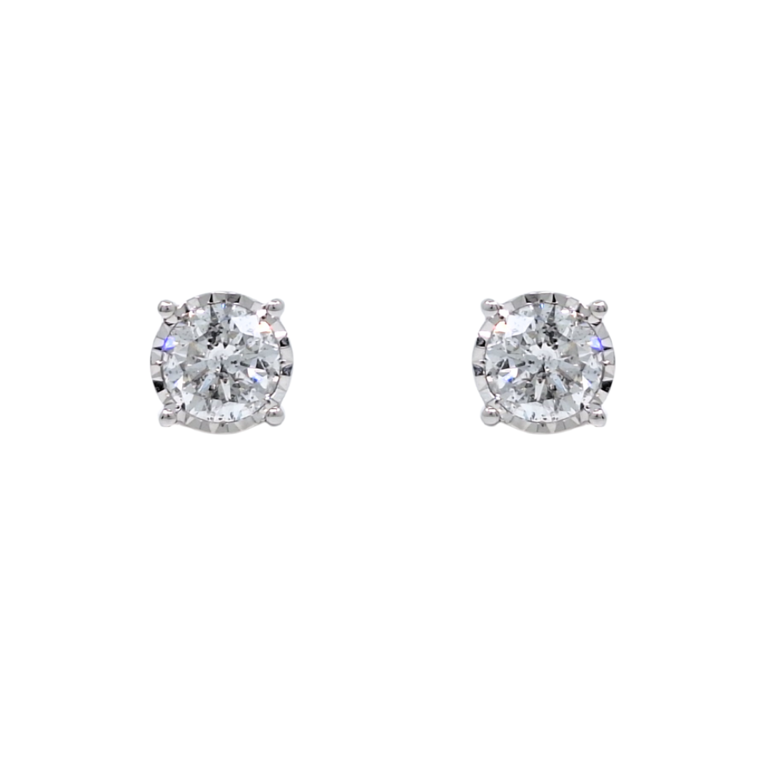 9ct White Gold Diamond Solitaire Earrings 3.00ct