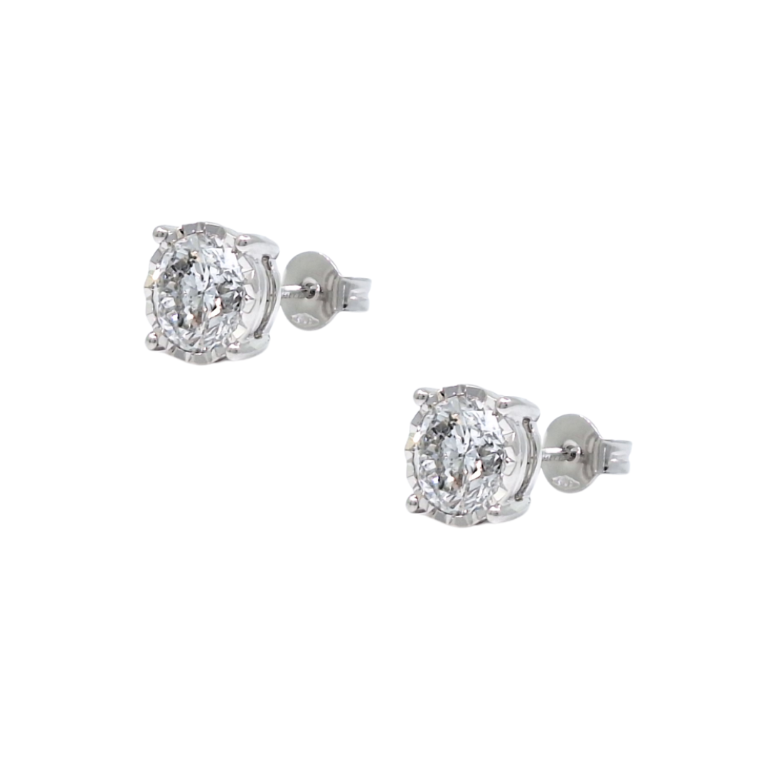 9ct White Gold Diamond Solitaire Earrings 2.30ct
